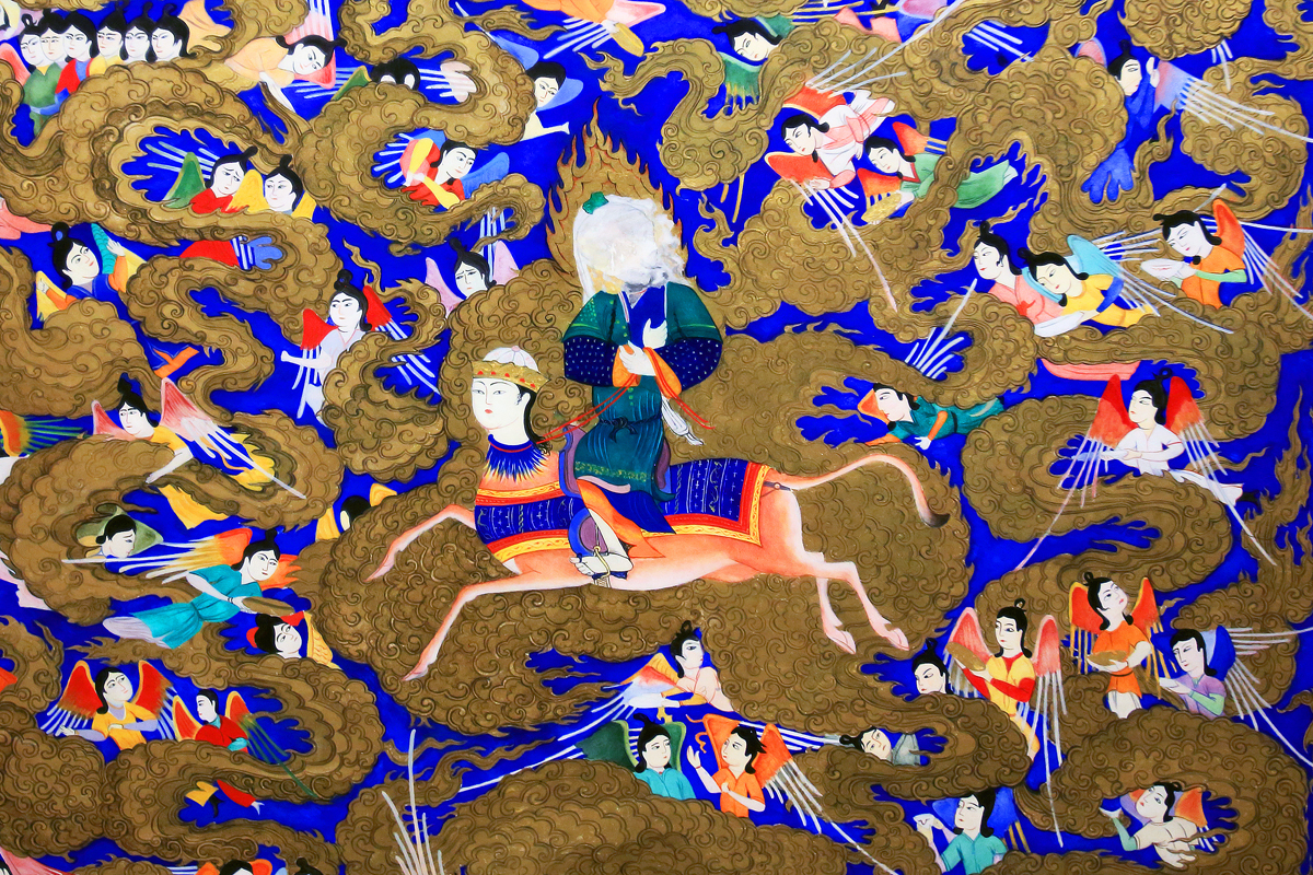 Night Journey – Buraq carrying Muhammad from Mecca to Jerusalem